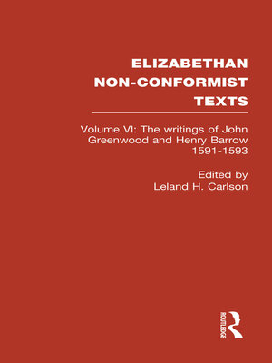 cover image of The Writings of John Greenwood and Henry Barrow 1591-1593